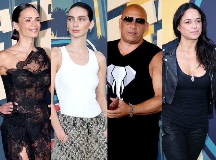 （左から）ジョーダナ・ブリュースター、メドウ・ウォーカー、ポール・ウォーカー、ヴィン・ディーゼル （C）AFLO width=