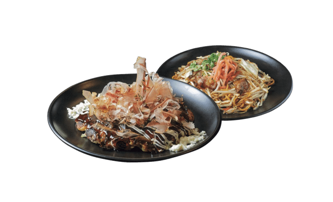 KUOHKA アニバーサリーセット OKOMUSU Paris ／ お好み焼きまたは焼きそば（1種選択）+ドリンク1杯