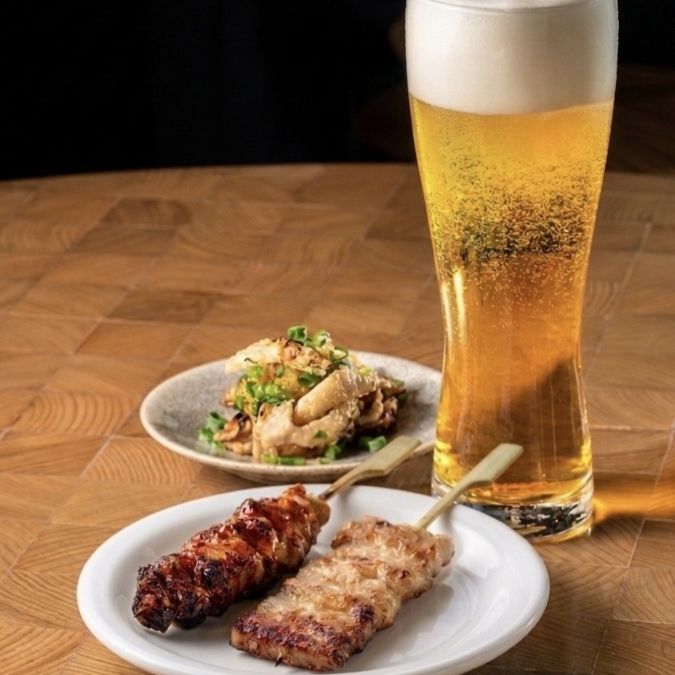 KUOHKA アニバーサリーセット串焼 こはだ／ 小鉢1品＋串2本（但馬とりもも・豚バラ）＋ドリンク1杯