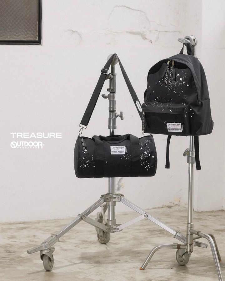 TREASUREの魅力とOUTDOOR PRODUCTSならではの機能性を融合し、日常使いはもちろん、ライブや旅行など幅広いシーンで活躍するコレクションに仕上げている。