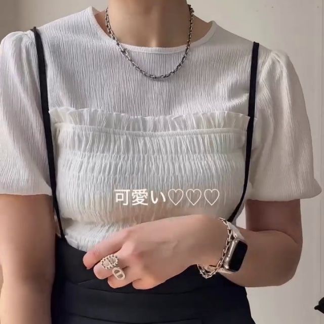 UNIQLO「シャーリングボリュームスリーブT」