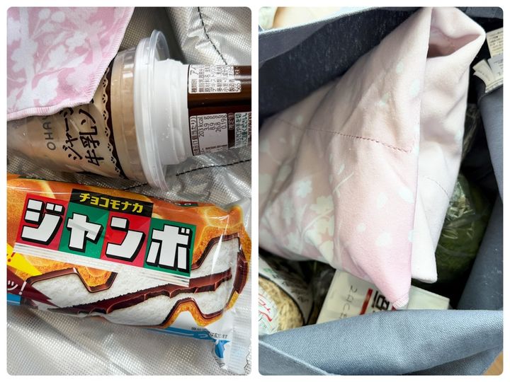 アイス類だけを包んで保冷