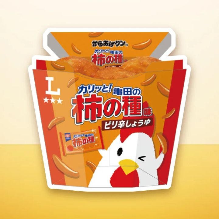 からあげクン亀田の柿の種味ピリ辛しょうゆのパッケージ
