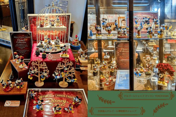 オルゴールショップ カリヨン店頭のヴィンテージディズニーコレクション展示