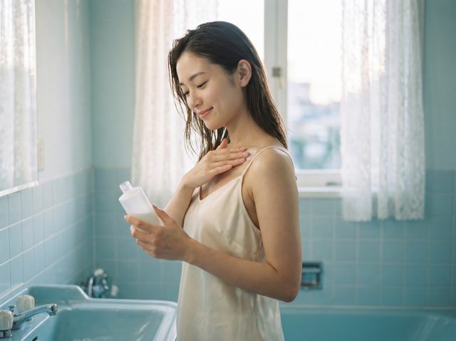 保湿する女性