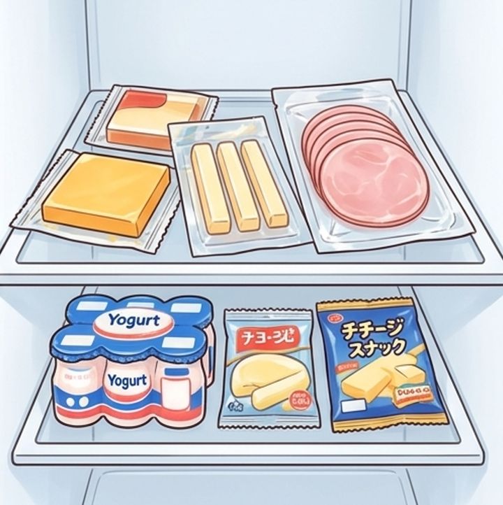 チーズやハムなどつまめるもの