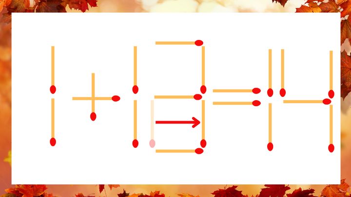 【マッチ棒クイズ】1本だけ動かして正しい式に：1+12=14？の解答画像