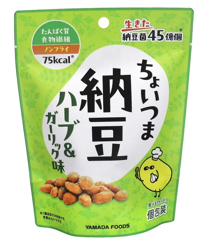 ヤマダフーズ「ちょいつま納豆(ハーブ＆ガーリック味)」のパッケージ