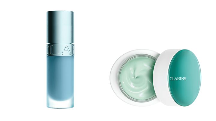 リップコンフォートオイル 00 クライオミント 7ml ¥4,070（税込）、クライオ‐フラッシュ クリーム マスク 75ml ¥11,220（税込）／クラランス 問い合わせ先：クラランスカスタマーケア 050-3198-9361