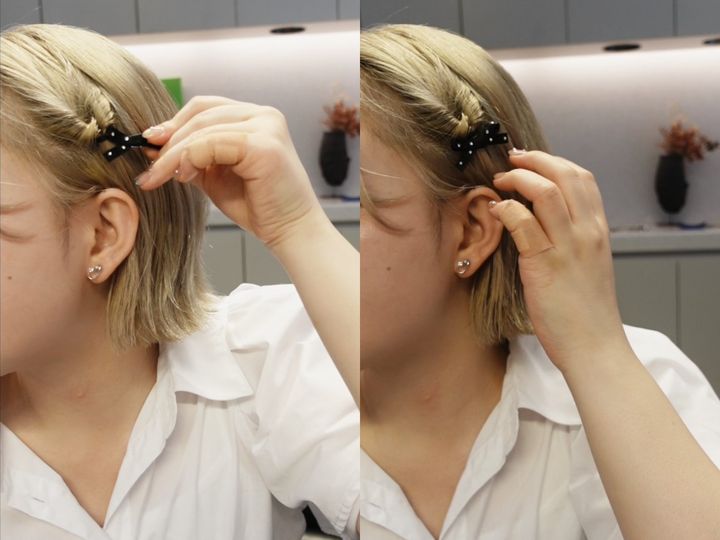 ひと手間でグッとキュートに！外ハネ×耳かけくるりんぱアレンジ【美容師監修ボブヘアアレンジ03TWIGGY.】