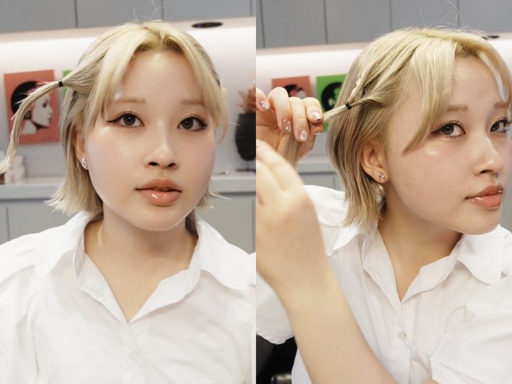 ひと手間でグッとキュートに！外ハネ×耳かけくるりんぱアレンジ【美容師監修ボブヘアアレンジ03TWIGGY.】