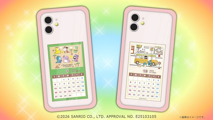 スマートフォンケースに入れた「スマホカレンダー（9～10月）」の使用イメージ