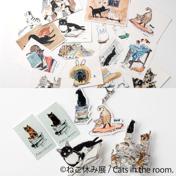 「Cats in the room.」のポストカードとアクリルグッズ