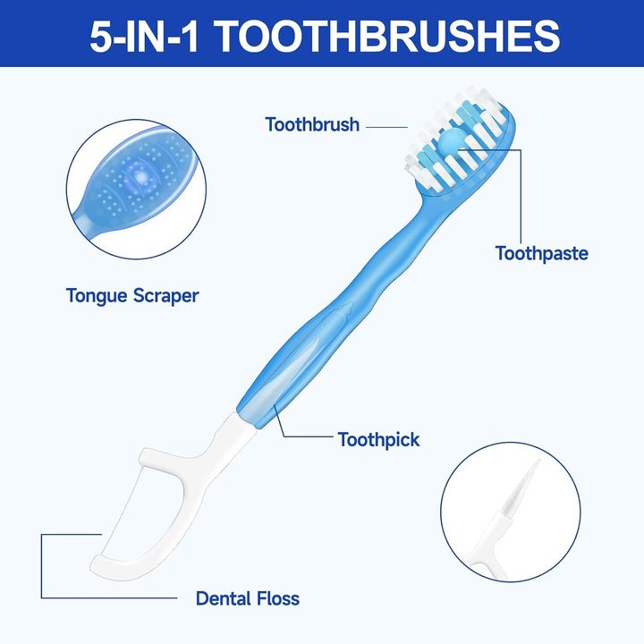 携帯用 使い捨て歯ブラシ 5in1
