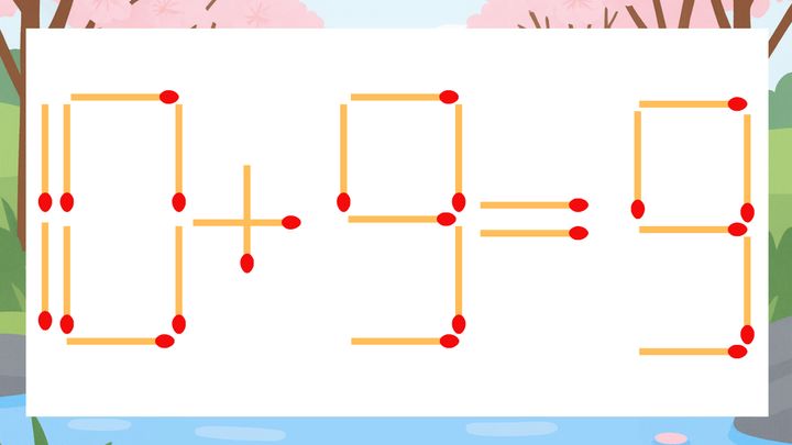 【マッチ棒クイズ】1本だけ動かして正しい式に：10+9=9？の問題画像