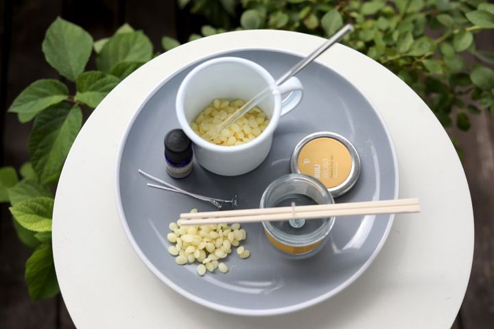 手作り虫よけアロマキャンドルの材料