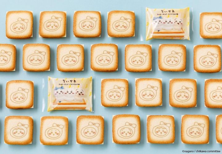 焼き印デザインのバナナプリンケーキと個包装