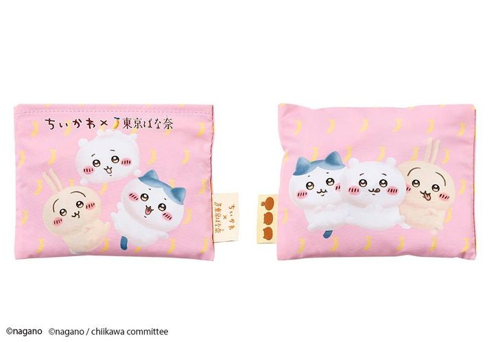 ちいかわバナナプリンケーキ エコバッグセットの表裏デザイン