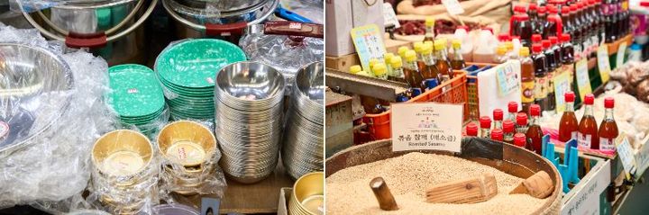 食器などの生活雑貨や、おみやげに人気のごま油も販売