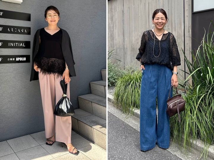 シアーベロア、シアーシャギーなどの「透け感×毛足系素材」は、40代女性も取り入れやすく、ふわふわの起毛感とボリューム感が晩夏のムードにぴったり。今回は、おすすめのアイテム、黒トップスを取り入れたカラーコーディネートをご紹介します！