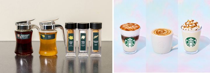 「マイ カスタマイズ バー」の5種類のカスタマイズアイテムを並べた容器