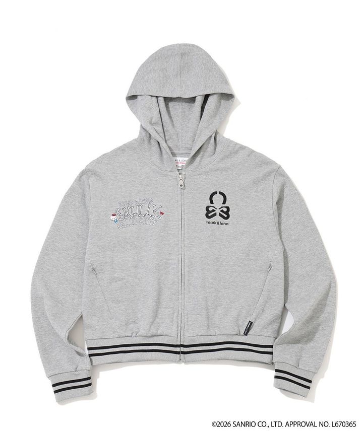 Hello Skully Zip Hoodie（グレー）正面