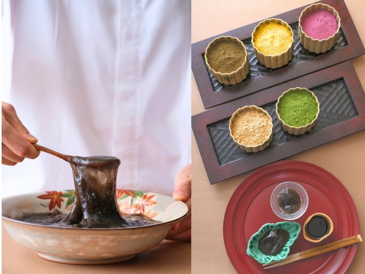 「出来立てわらび餅」の実演
