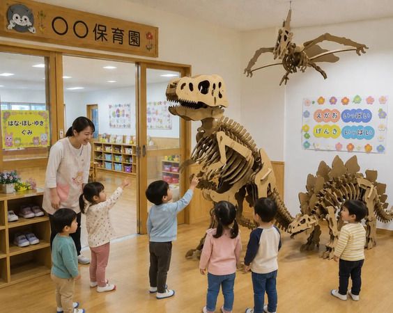 【滋賀県】全高180cmの巨大ダンボール恐竜を無料貸し出し！大津市・コラボしが21で実物を展示中