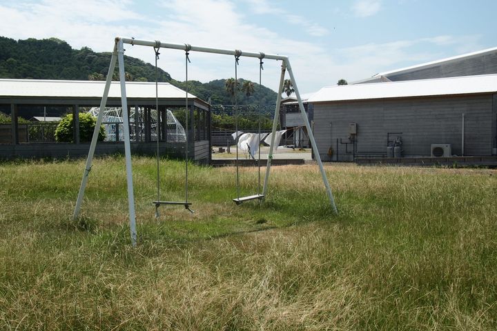 緑に囲まれたブランコでのんびり