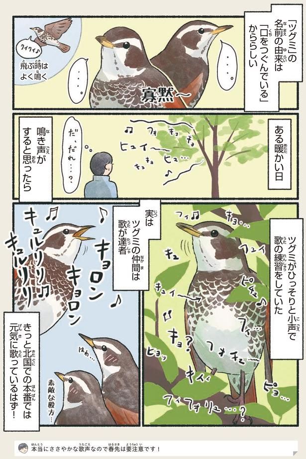 ツグミがひっそりと小声で歌の練習をしていた （C）piro piro piccolo／KADOKAWA
