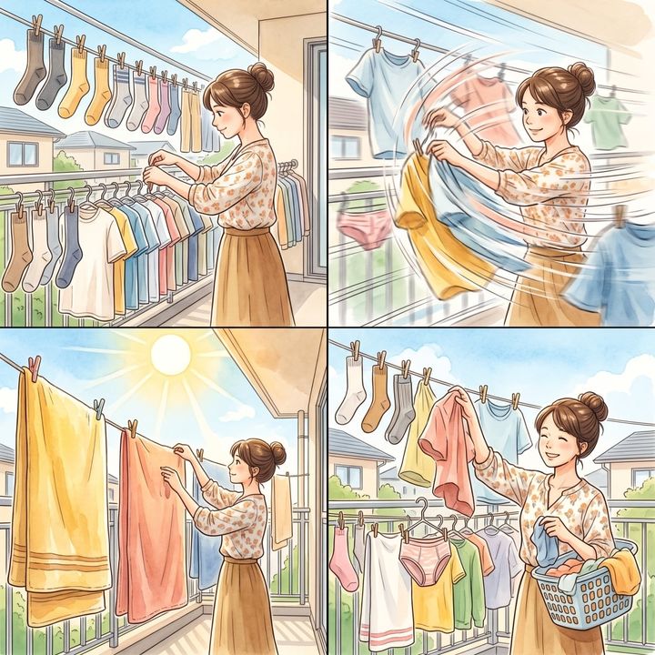【心理テスト】洗濯物の干し方でわかる。あなたの“エネルギーの使い方”