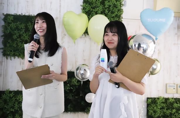 「SUGUNE」のブランドコンセプトや商品の特徴を紹介する開発担当者
