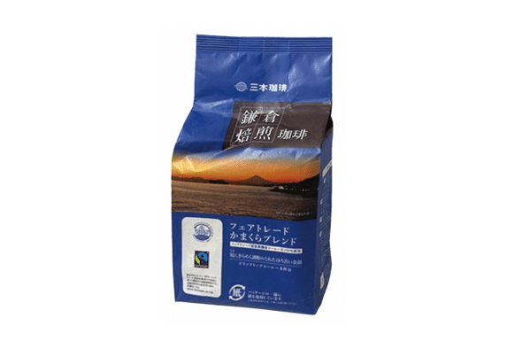 「鎌倉焙煎珈琲 フェアトレード かまくらブレンド」の商品パッケージ