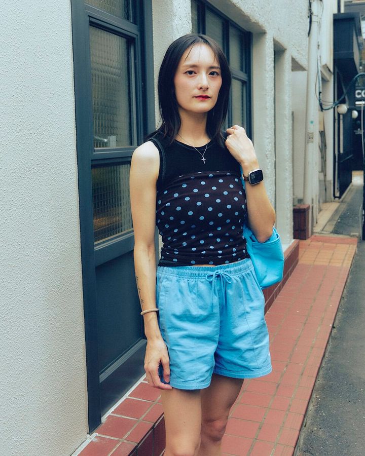 【20代スナップ＠原宿】マイ流行色の「水色」を随所に効かせた真夏コーデ