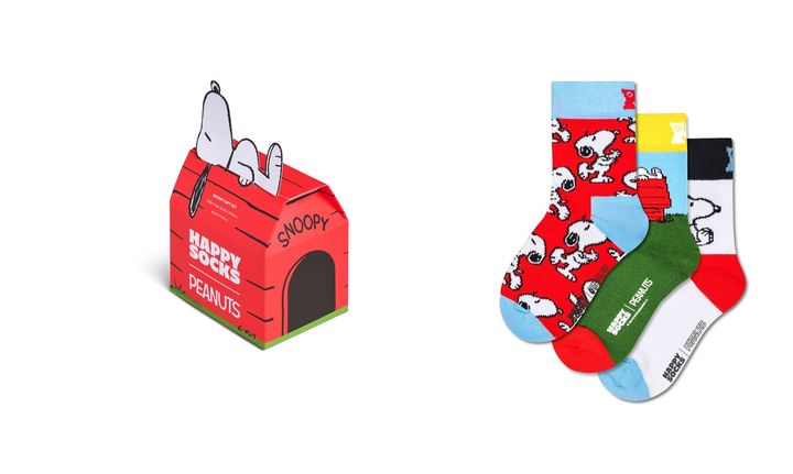キッズ「GIFT BOX」3足セットのパッケージとクルー丈 ソックス