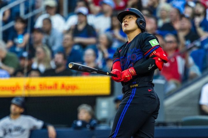 ブルージェイズ・岡本和真（C）Getty Images