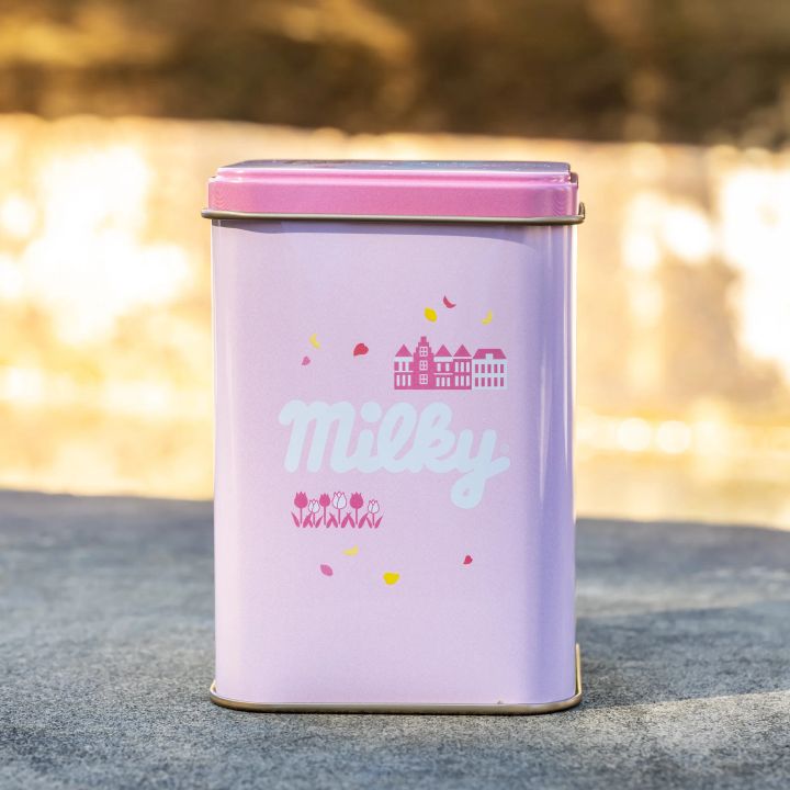 「ミルキー缶 ピンク」