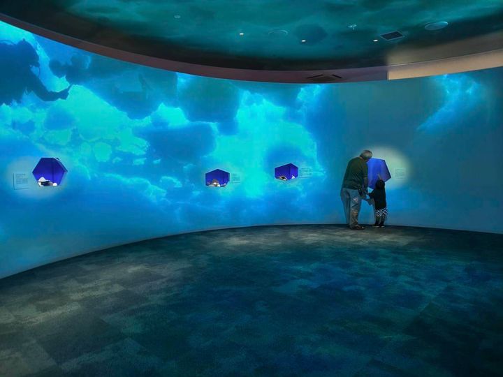 流氷をイメージした幻想的な展示