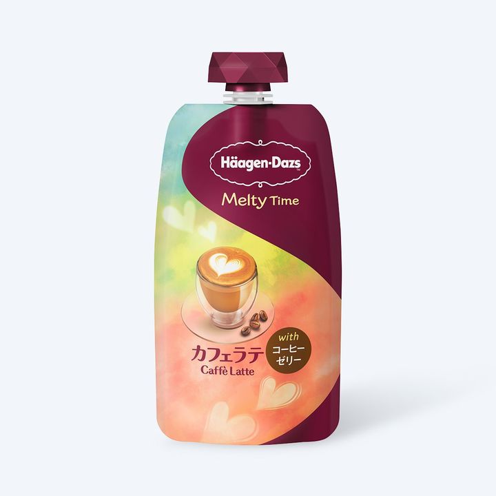 ハーゲンダッツ Melty Time「カフェラテ with コーヒーゼリー」の自立型パウチ