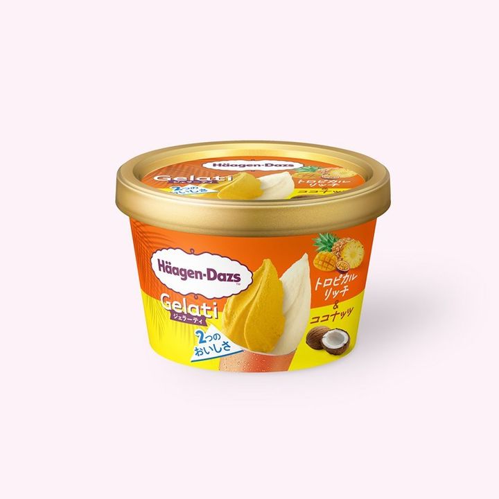 ミニカップ Gelati「トロピカルリッチ＆ココナッツ」のパッケージ