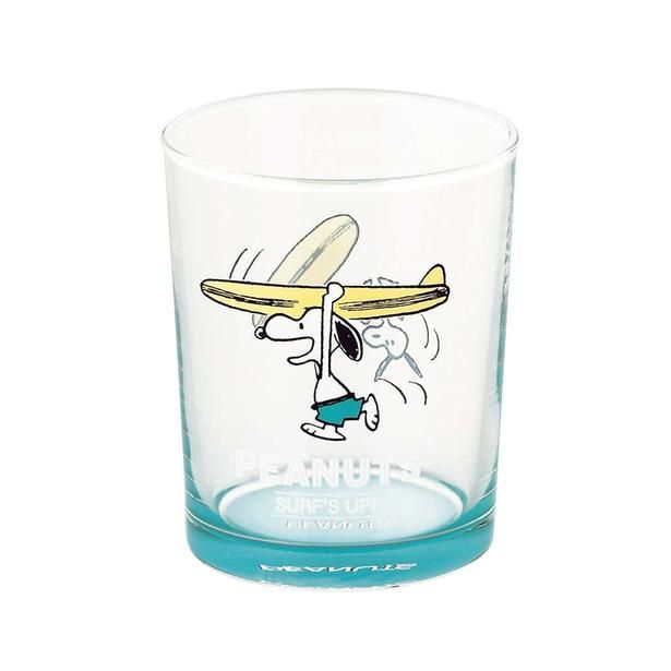 「【SNOOPY】ガラスタンブラー(スカイブルー)」(1650円)