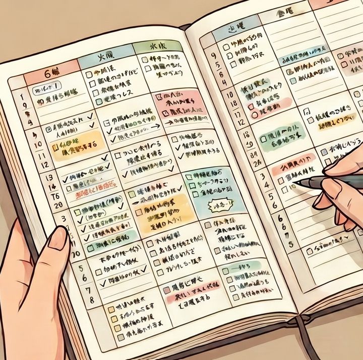 びっしり予定やタスクを書き込む