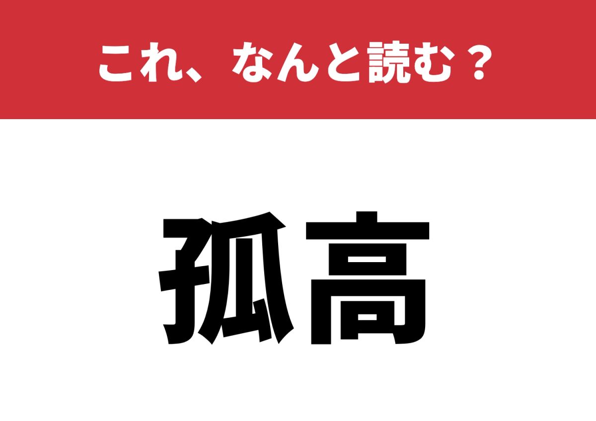 孤高 と は