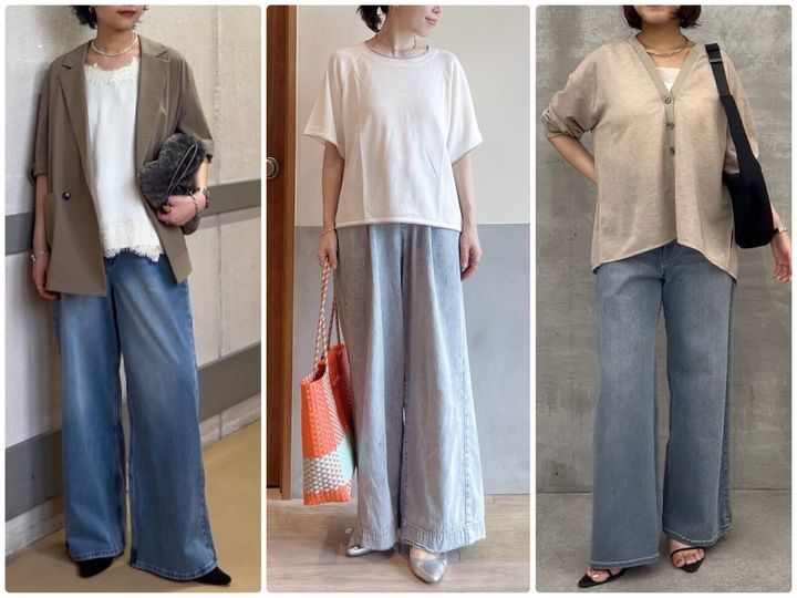 脚のラインを拾わず体型カバーができるのに、楽ちんなはき心地が高ポイント！ 大人の女性におすすめな「今どきのデニムスタイル」をご紹介します。※画像出典：WEAR