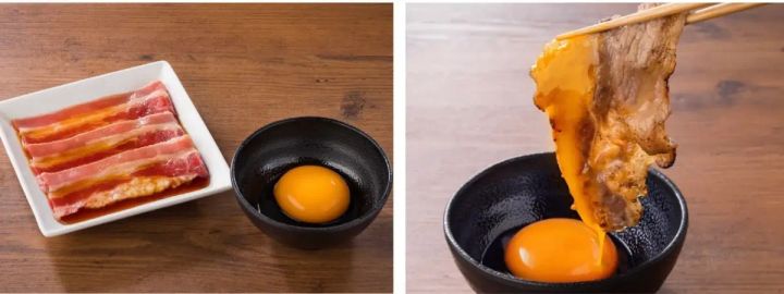 「月見大判カルビ」単品1000円、ハーフ500円