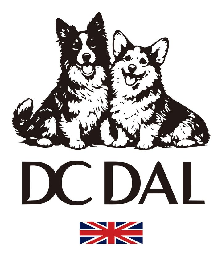 「DC DAL」ロゴとコーギー犬・「ドーギー」のキャラクターイラスト