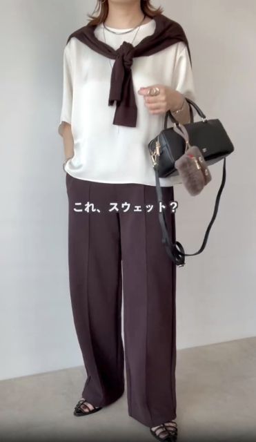スウェットストレートパンツを着たコーデ