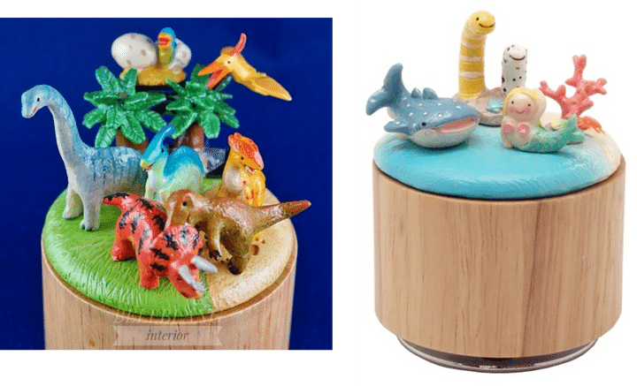 オルゴール製作完成イメージ（恐竜と海の生き物）