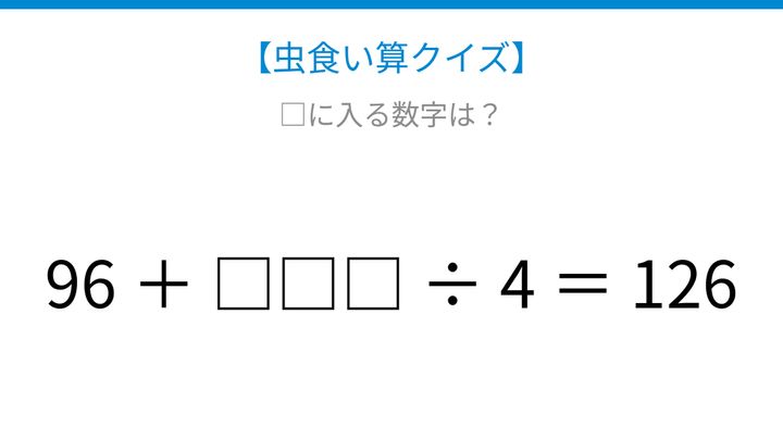 【虫食い算クイズ】□に入る数字は？論理で解ける！の問題画像