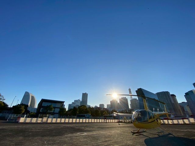 みなとみらいヘリポートのヘリコプター